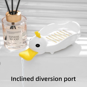 Cute Duck Design Non-Slip Drainage Soap Box Organizer Holder for Convenient Storage and Display Soap <b>Dishes</b> <b>Rack</b> - Product Image 2