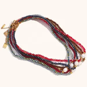 Dingran-Halsband 2024 Neues Design dunkle natürliche Perlenkristalle Halsketten weiblicher Schmuck Party-Geschenk