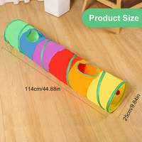 Tunnel pour chat pliable avec balle de jeu pour chats, petits chiens, lapins, petits animaux de compagnie, jouet interactif intérieur/extérieur, tunnel de jeu pour animaux de compagnie