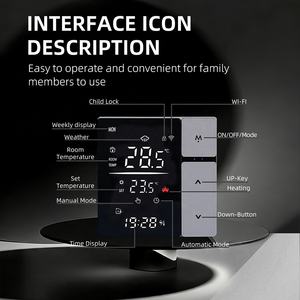 Termostato Inteligente WiFi con Pantalla LED y Control por Voz Alexa, Control por Aplicación Tuya Smart Life, Controlador de Temperatura para Sistema de Calefacción del <span class=keywords><strong>Hogar</strong></span> - Product Image 4