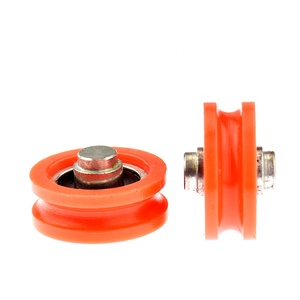 Gran oferta OD 22mm ancho 7mm nailon tipo U ranura 625 rodamiento recubierto rodillo sólido rueda de polea de plástico - Product Image 3