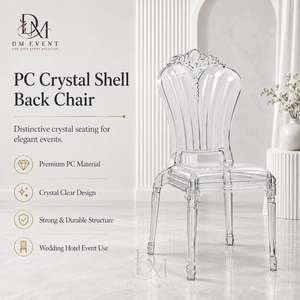 เก้าอี้พลาสติกใส DM EVENT PC Crystal Shell Back Chair โพลีคาร์บอเนต สำหรับโรงแรม ทนทาน ดีไซน์ทันสมัย เหมาะสำหรับงานแต่งงาน - Product Image 1