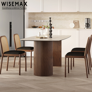 WISEMAX – meuble de salle à manger <span class=keywords><strong>en</strong></span> marbre France, meuble de salon de luxe, <span class=keywords><strong>plateau</strong></span> à lamelles <span class=keywords><strong>avec</strong></span> base <span class=keywords><strong>en</strong></span> bois massif - Product Image 3