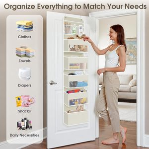 6 Tier Over The Door Organizer With Clear Window 40lb Capacity Hanging <b>Storage</b> <b>For</b> Bedroom Bathroom Closet <b>Kitchen</b> - Product Image 6