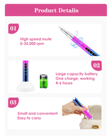 Lime à ongles portable rechargeable sans fil 85W, type stylo, 35000 tr/min, câble USB, perceuse à ongles en gel acrylique, polisseuse