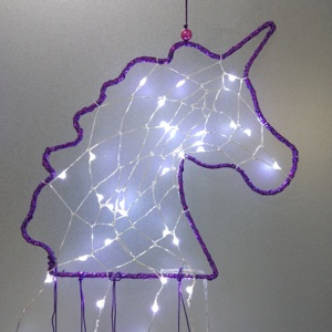 Attrape-rêve LED <span class=keywords><strong>licorne</strong></span> grand format, décoration de maison, à la mode, beauté faite main - Product Image 6