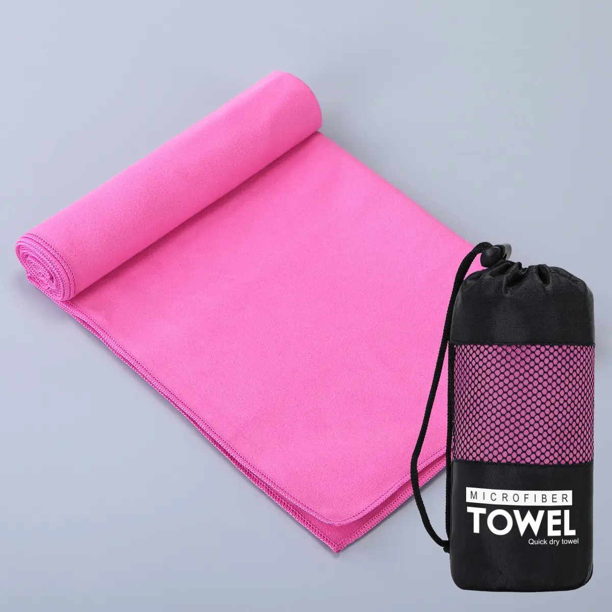 Gym Towel Custom Logo Guangzhou Facoty Microfiber Kitchen 32s Satin Edge Embroidery Towel Set Hotel Hand Face Bath Towel