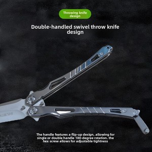 Cuchillo de Mariposa de Entrenamiento de Acero Inoxidable, Diseño Independiente, Sin Filo, Cuchillo Plegable Multifunción para Exteriores - Product Image 5