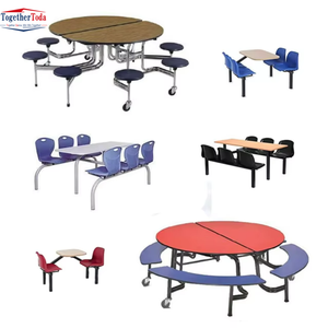 Conjunto de <span class=keywords><strong>Mesa</strong></span> y Taburetes Plegables para Comedor Escolar, Diseño que Ahorra Espacio para Cafeterías Escolares y Salones <span class=keywords><strong>Multiusos</strong></span> - Product Image 5