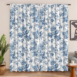 Rideaux <span class=keywords><strong>de</strong></span> cuisine floraux <span class=keywords><strong>pour</strong></span> fenêtres Farmhouse Cafe Rideaux Country Botanic Small Window Rod Pocket Rustic for Laundry Bathroom - Product Image 5
