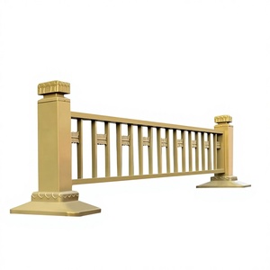 Barriera di Protezione Dorata per Strade Comunali, Ringhiera per Marciapiedi, Barriera Antiurto per Autostrade, Recinzione Mobile Durevole con Montaggio a Pavimento - Product Image 1