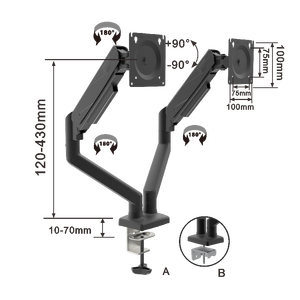 ที่ติดทีวีจอ LCD แบบติดผนังขาติดจอมอนิเตอร์คู่ - Product Image 3