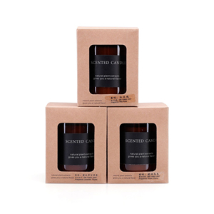 Candele profumate della candela del barattolo di vetro ambrato della cera di soia di lusso della decorazione domestica su ordinazione della fabbrica con il coperchio per il regalo di festa - Product Image 5