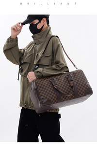 Groothandel Luxe Grote Capaciteit Zachte PU Lederen Weekendtas Hoge Kwaliteit Vintage Stijl met Rits Sluiting Aanpasbaar - Product Image 2