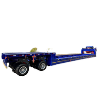 Personnalisé 2 axes 80T tête d'oie détachable lit bas camion remorque grande taille marchandises transport Lowboy Lowbed semi-remorque