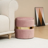 Bailey Custom Samt hocker getuftet rosa weiche Ottomane mit Lagerung runden Hocker Hocker Ottomane Fuß hocker Stuhl Fuß für Schlafzimmer