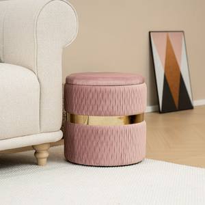 Taburete de <span class=keywords><strong>terciopelo</strong></span> personalizado Bailey, otomana suave <span class=keywords><strong>rosa</strong></span> con mechones, con almacenamiento, taburete redondo, <span class=keywords><strong>PUF</strong></span>, taburete otomano, silla, pie para dormitorio - Product Image 4