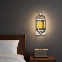 Lanterne islamique à capteur de mouvement imprimée en 3D rechargeable, lampe de nuit sans fil alimentée par batterie, décoration du Ramadan, lampe murale, maison intelligente