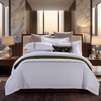 Ensemble de literie de chambre à coucher 100% coton, drap de lit de couleur blanche, taille unique en percale
