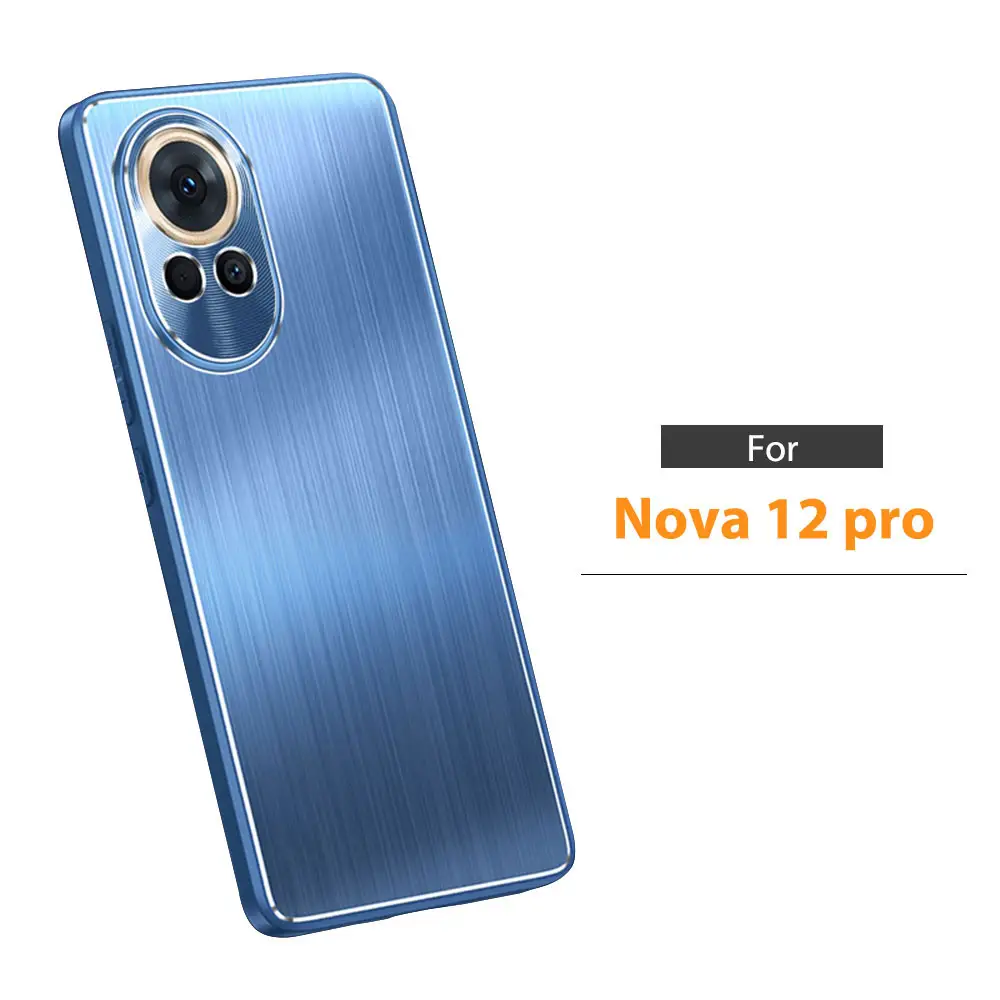 Coque de téléphone en Tpu pour Huawei Nova 12 Pro peau mate sensation claire antichoc personnaliser anti-chute personnalisé métal métallique SJK362