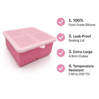 Moule à glaçons en silicone à 4 compartiments, forme cylindrique, anti-débordement, pour la maison, les fêtes, le refroidissement des boissons, moule à congeler