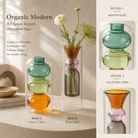 Vase en verre coloré moderne, décoration esthétique pour la maison, salon, table à manger, accessoires de décoration de bureau, vase hydroponique