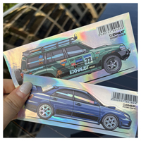 Autocollants extérieurs personnalisés résistants aux UV et aux intempéries, imprimés avec logo, autocollants holographiques pour voiture, vinyle holographique, autocollant de voiture découpé sur mesure