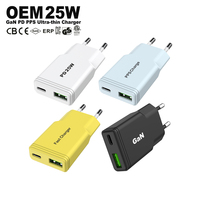 Cargador Super Gan de 25 W, Tipo C, UE, KR, Adaptador Universal para Dispositivos Móviles, Cargador Rápido de Pared KC PD de 25 W, USB C para iPhone