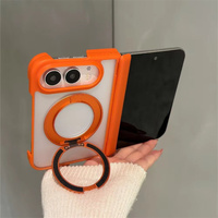 Coque de téléphone magnétique rotative avec support de charge sans fil translucide mat simple et élégante pour iPhone Duo 18