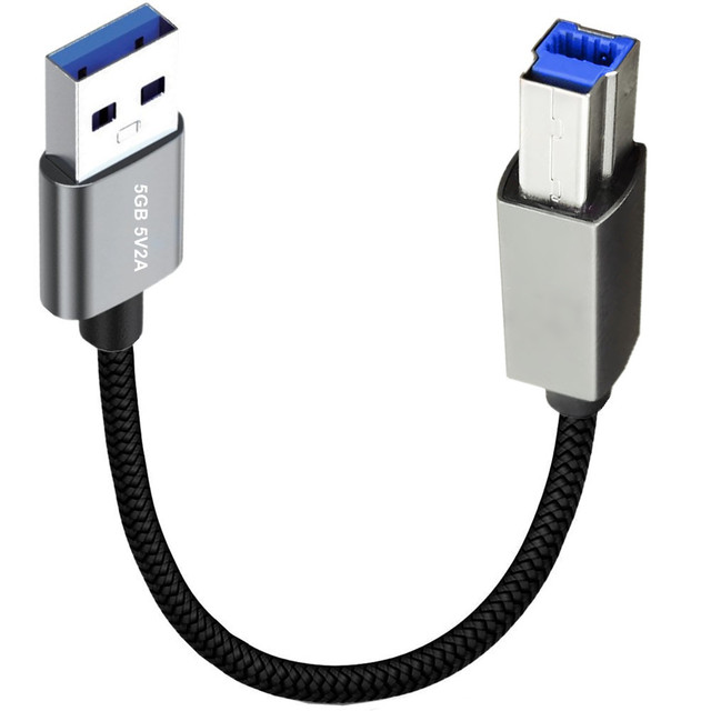 3.0 A-Male to B-Male PVC USB Printer Cable with Braid Shielding for Computer Camera Mobile Phone