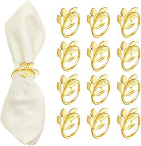 ห่วงรัดผ้าเช็ดปากโลหะหรูหราและทนทานน้ำหนักเบาดีไซน์เรียบเนียนเหมาะสำหรับการตั้งโต๊ะอย่างมีสไตล์ในบ้านและโรงแรม - Product Image 1