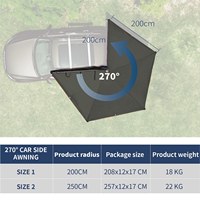 Auvent autoportant Awnlux 270 pour voiture, auvent latéral 270 en alliage, tentes d'extérieur