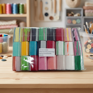 HC0083 24 Rolls Yarn Precut <b>Hook</b> Rug Making <b>Crochet</b> Bundles Striped Yarn for DIY Home Decoration - Product Image 3