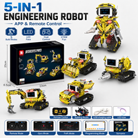 Kit de Robótica Educativo para Programación, Bloques de Construcción, Juguete de Ingeniería, Vehículo, Bulldozer/Robot/Excavadora, Autos de Construcción