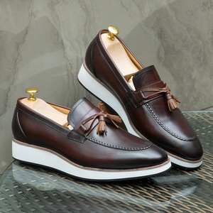 Nuevos Zapatos Formales Casuales de Negocios con Cordones y Punta Cuadrada de Cuero Genuino para Hombre, Transpirables, Antideslizantes y Ligeros, de Moda Otoñal - Product Image 3