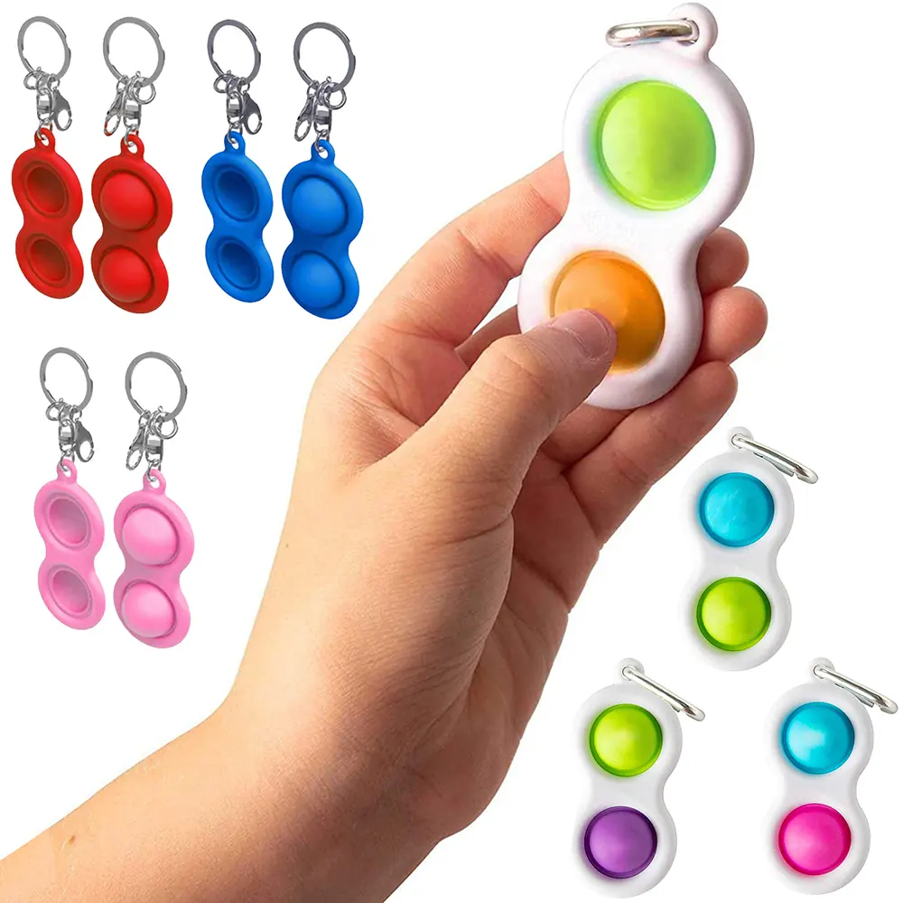 JinYing Press Pop Autism Stress Relief Kids Keychain Office & Desk Toys For Mini Bubble Toys Simple Dimple Fidget Toy