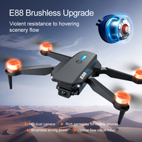 Drone télécommandé jouet miniature HD double caméra avec caméra réglable sans balais E88 Pro en gros, quadricoptère portable, vol stationnaire 4k