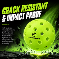 Balle de pickleball en PE rotomoulé standard à 40 trous, résistance à l'air équilibrée, couleur vert fluorescent, haute qualité, design portable pour