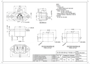 Nhà Máy Giá công nghiệp iec60320 C18 <span class=keywords><strong>AC</strong></span> nối nam cắm 2 pins điện đầu vào ổ cắm 15A 250V công nghiệp receptacle - Product Image 6