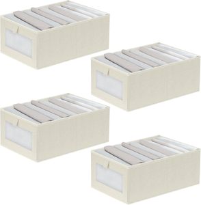 Có Thể Gập Lại Thời Trang Linen Tủ Quần Áo Lưu Trữ Hộp Thùng Với Lưới Cửa Sổ Tổ Chức Tủ Quần Áo Hộp Thùng - Product Image 1
