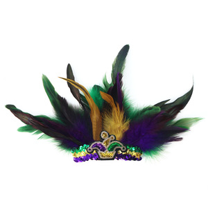 Chapeau de bouffon à paillettes HLC, bracelets, jetons de Mardi Gras, bracelet à plumes, accessoires de costume de la Nouvelle-Orléans pour les événements festifs, les défilés - Product Image 2