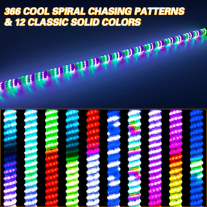 Impermeabile 360 °   Antenna a Frusta LED RGB a Spirale 2 FT, Luce COB per Can-am Offroad ATV UTV RZR Polaris Truck - Product Image 3