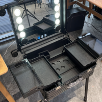 Travel Factory Mallette de maquillage Mallette de maquillage avec pieds Mallette de maquillage sur roues avec miroir lumineux