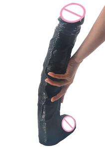 FAAK Supergroßer <span class=keywords><strong>Dildo</strong></span> aus schwarzem Silikon, Tier-Dildos für Frauen, 8,7 cm dick - Product Image 5