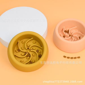 Bol d'alimentation lent pour animaux de compagnie, pour chats et chiens, avec design incliné, forme arrondie, 130x130x48mm, plat anti-étouffement - Product Image 5