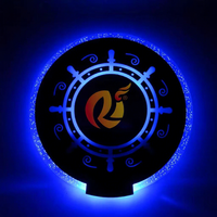 RICHSHINING Personnalisé Bar Atmosphère Acrylique Étincelant Dessous de verre Circulaire Transparent Lumière LED Capteur de Gravité Bouteille Dessous de Verre