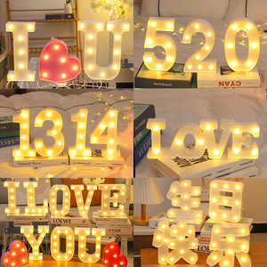 Lettres lumineuses LED avec des chiffres anglais pour anniversaire, proposition, amour, <span class=keywords><strong>surprise</strong></span> romantique, décoration - Product Image 6