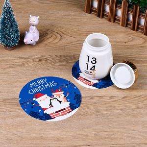 Factory Price Customized Christmas Coasters Custom Design Wholesale Round Colorful Pvc Rubber Coaster Cup Mat - Product Image 2