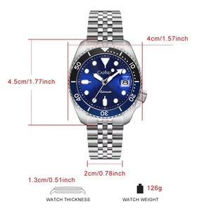 CADISEN New Luminous Men's Mechanical Stainless Steel <b>Case</b> Sapphire Crystal Dial Automatic Diver Watch 20BAR Water Resistance - Product Image 6