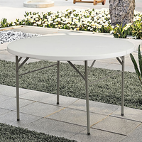 Table de banquet pliante d'extérieur W-89 moderne en plastique, étanche et empilable, robuste, 72 pouces, pour 10 personnes